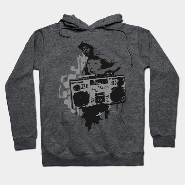 BoomBox Kid Gray Hoodie by KORAX